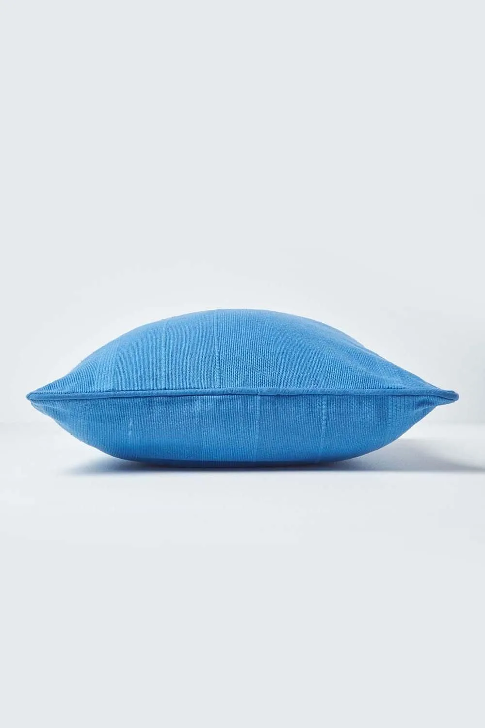 Homescapes Cotton Rajput Ribbed Cushion Cover in Blue 2