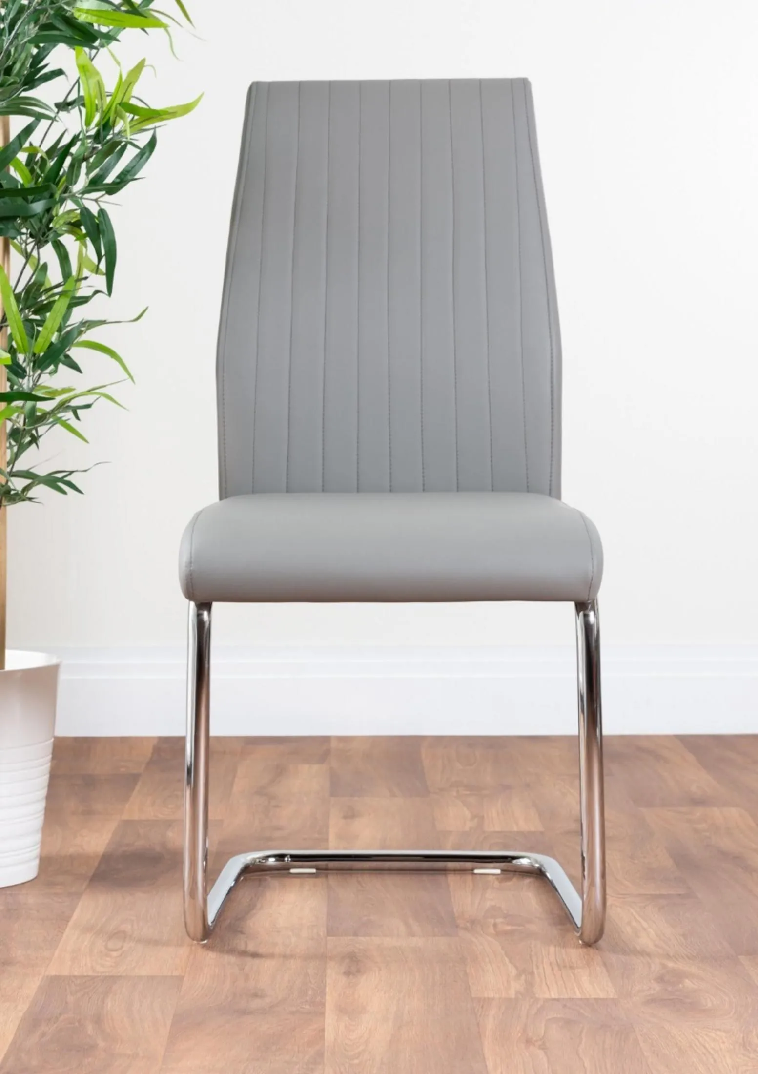 FurnitureboxUK Giovani Grey White Modern High Gloss & Glass Dining Table & 4 Lorenzo Chairs Set 6