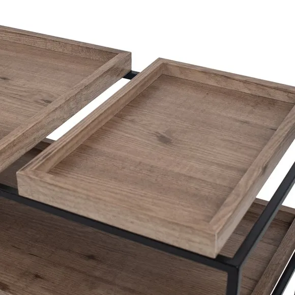 Pacific Gallery Lam Coffee Table, Light Wood Effect 6