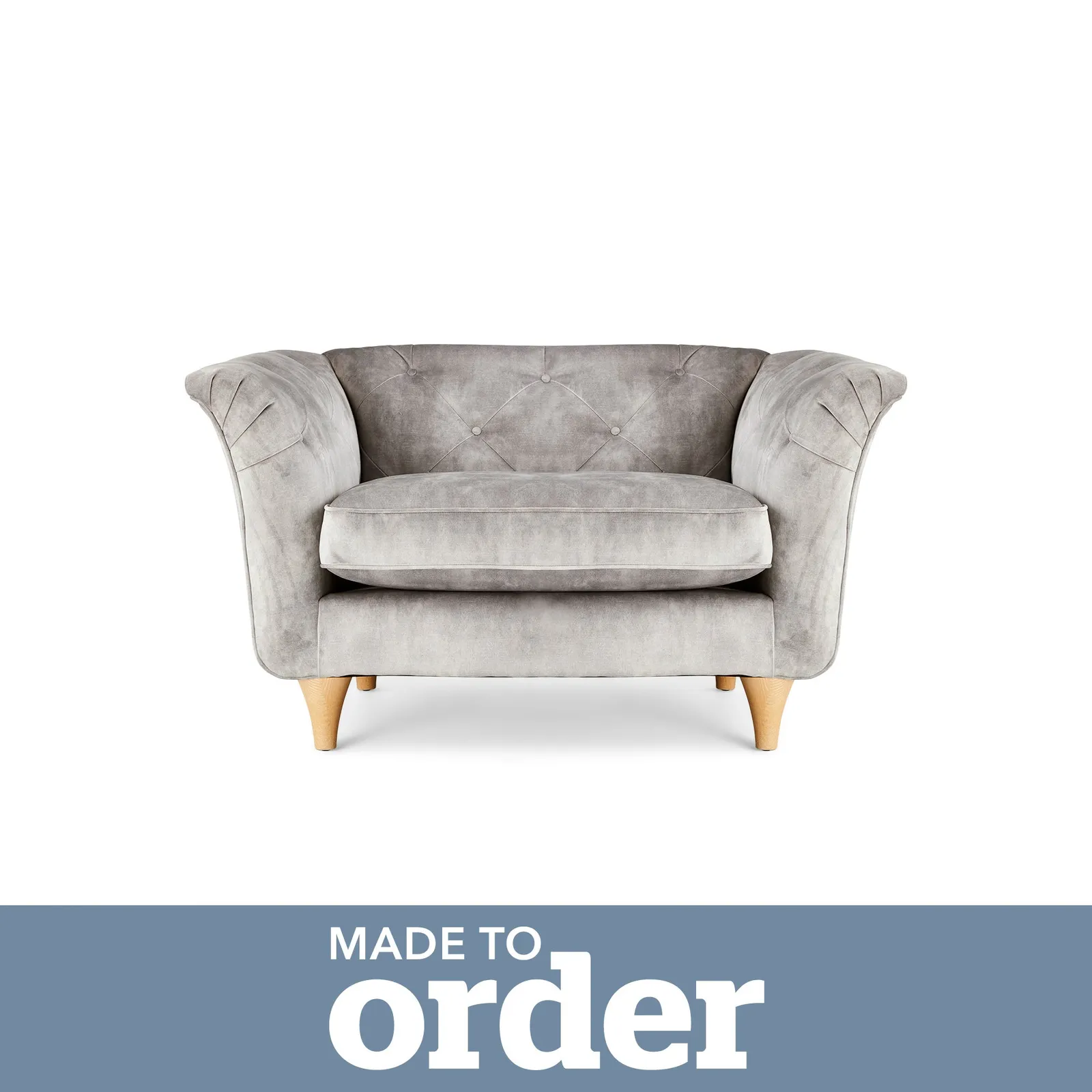 Jaipur Snuggle Chair Slub Velvet Grey