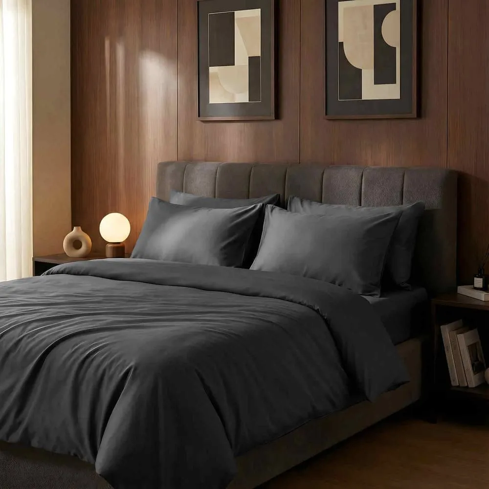 Bedable 100% Cotton Sateen Bedding Bundle 460 Thread Count - Duvet Cover + Fitted Sheet + 4 Pillowcases + Duvet + 4 Pillows