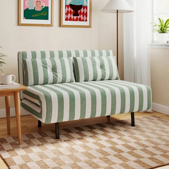 Phoebe Woven Stripe Small Double 2 Seater Sofa Bed 1