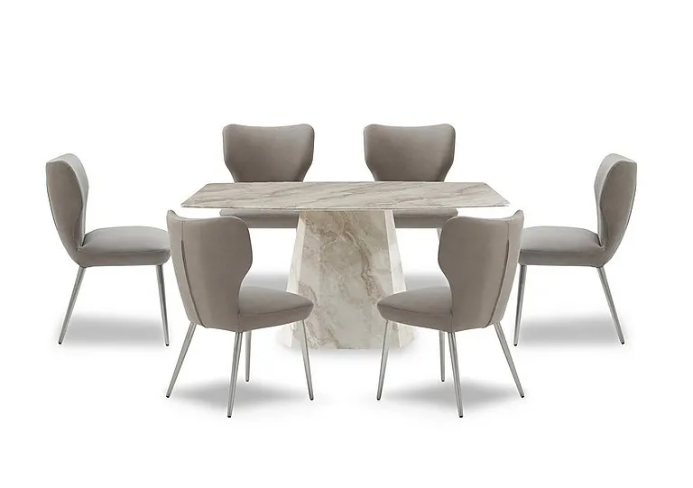 Elegante Dining Table and 6 Chairs - 150-cm - Taupe