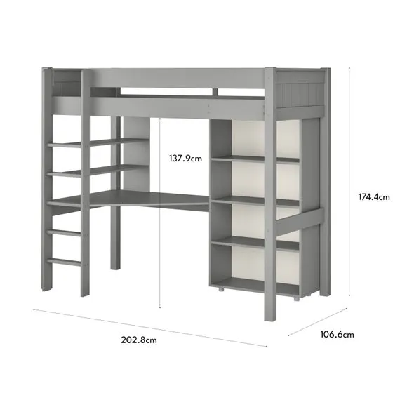 Classic Highsleeper with Desk and Bookcase 6