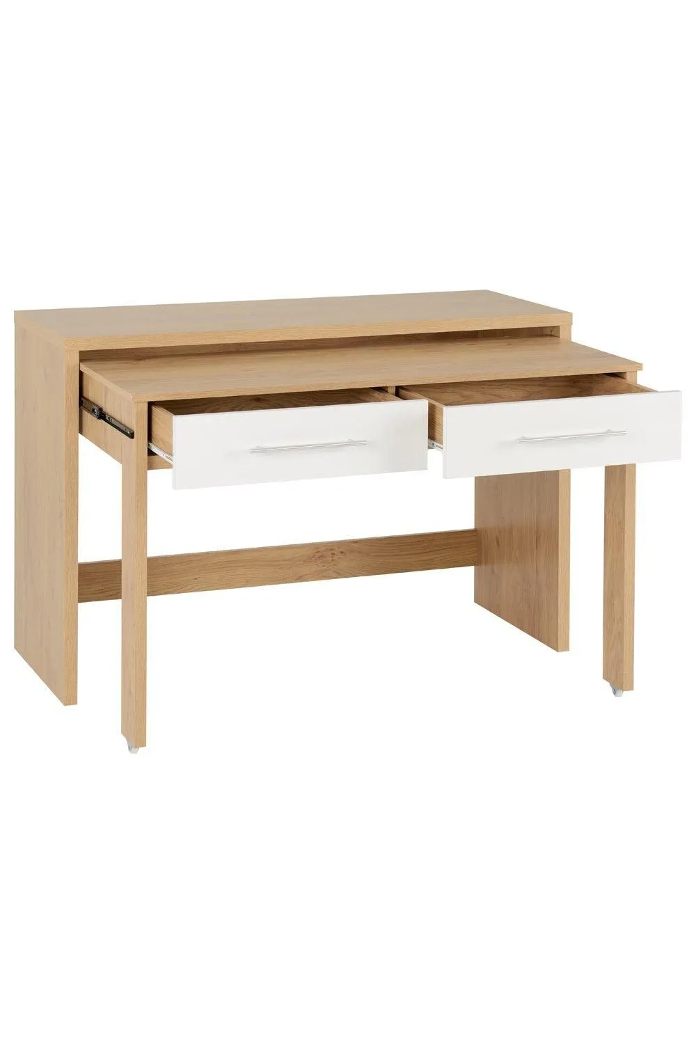 Seconique Seville 2 Drawer Slider Desk in White 3