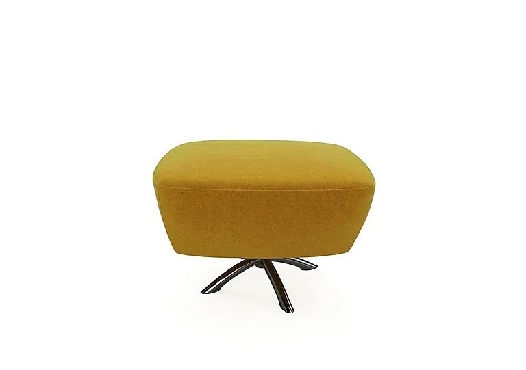 Hermione Fabric Jacob Footstool - Golden Spice with Chrome Feet