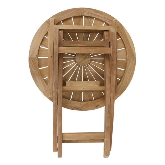 Teak Sundial Top Folding Bistro Table 5