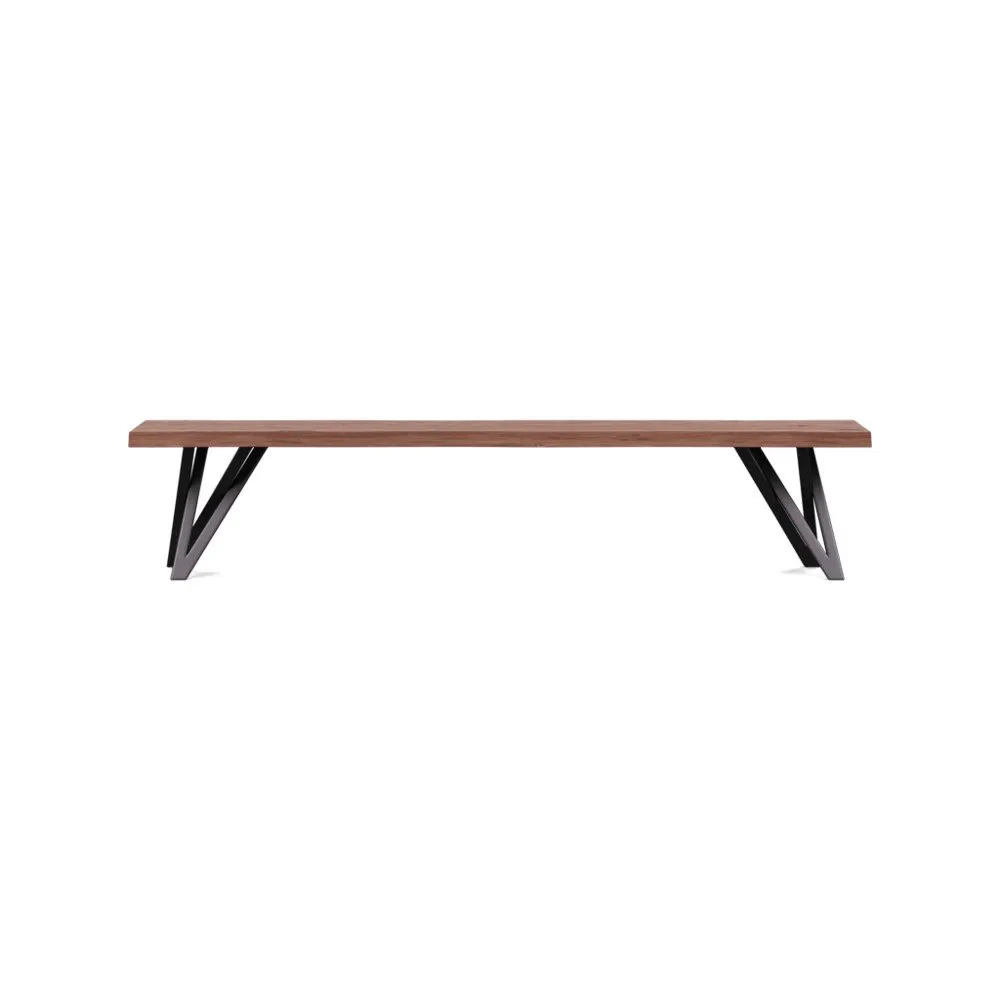Heal's Vienna Bench 200x35cm Oiled Walnut Natural Edge Filled 1