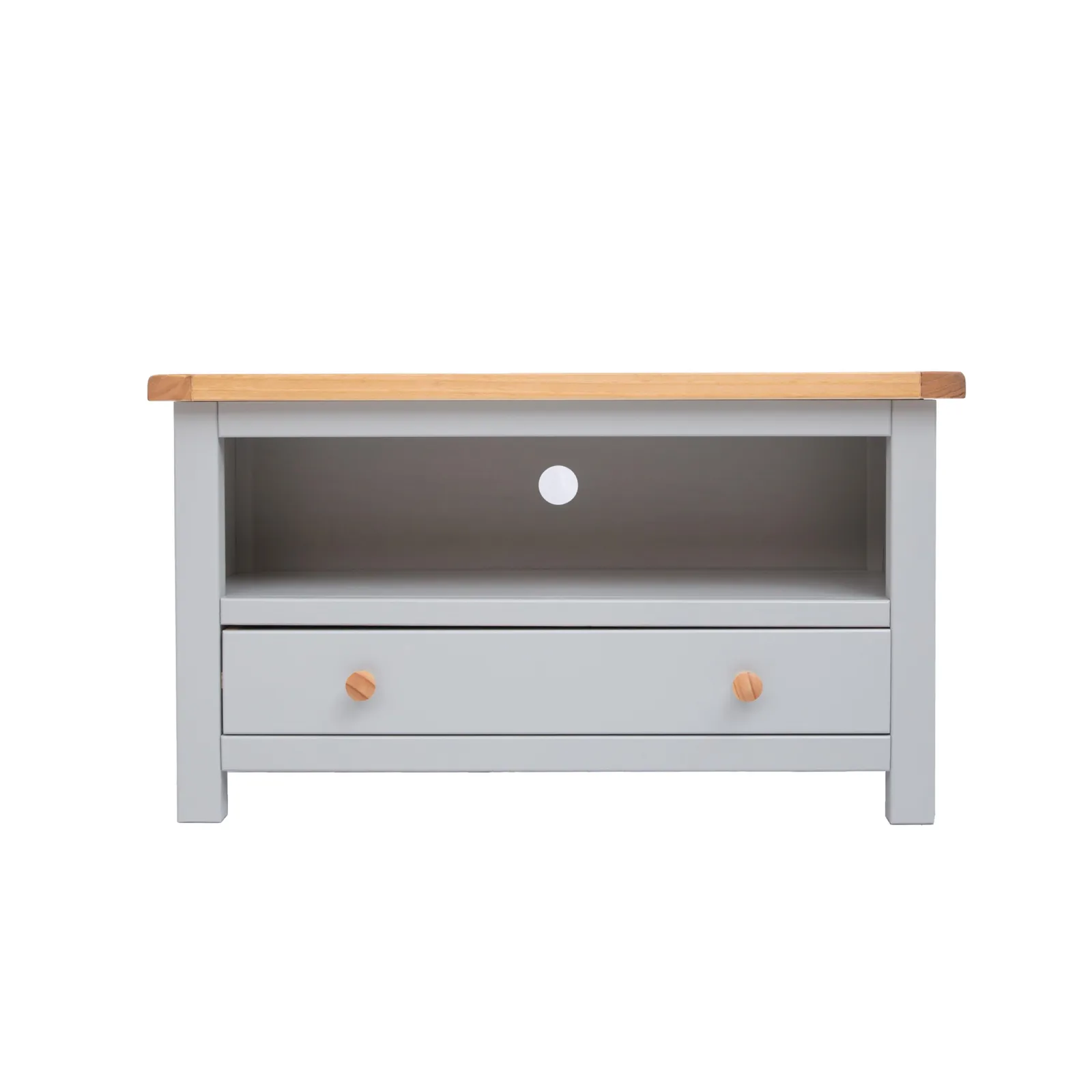 Cabinet Bits Argenta Light Grey 1 Drawer TV Cabinet Wood Knob