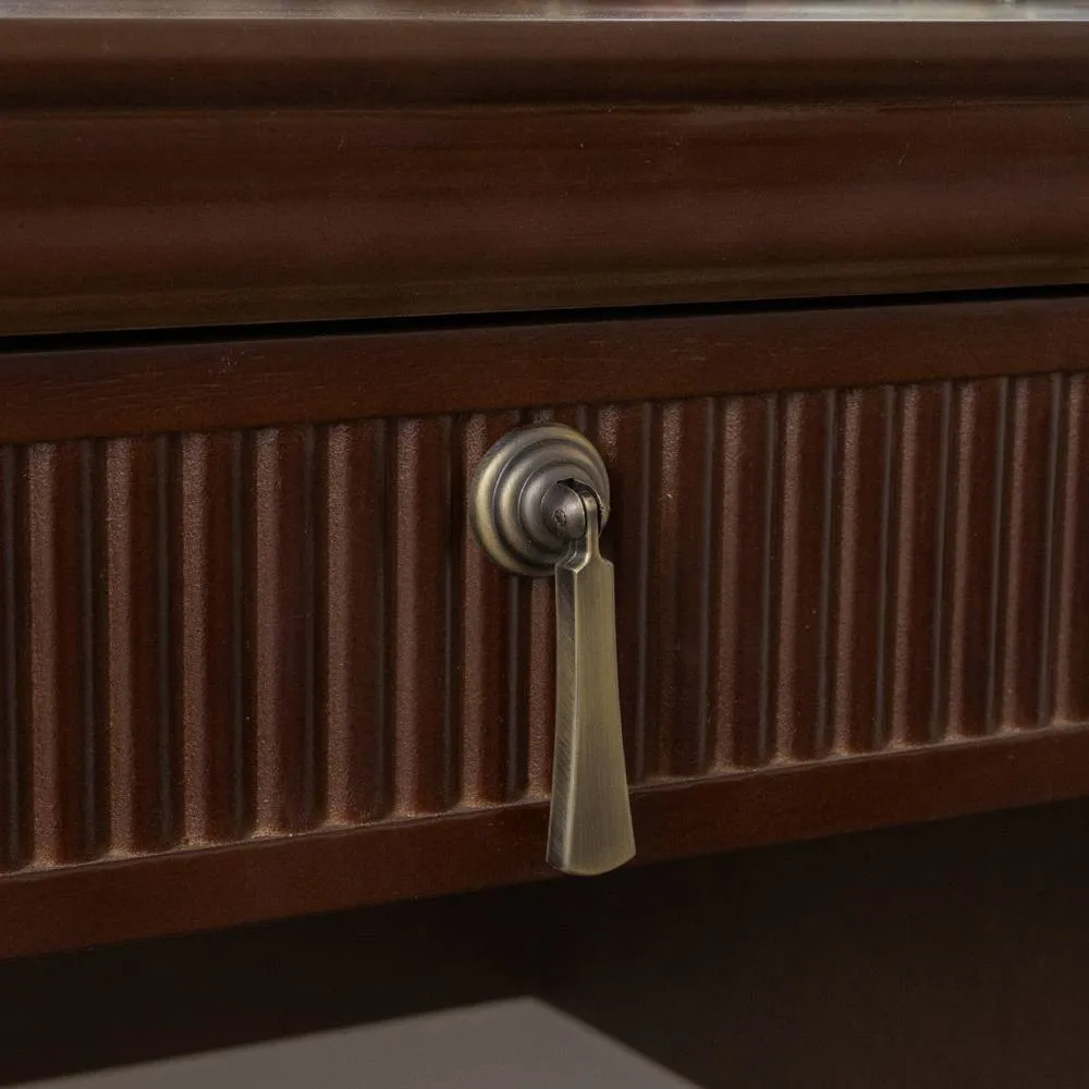 Melody Maison Dark Wood Reeded Dressing Table - Georgian Range in Dark Brown 6