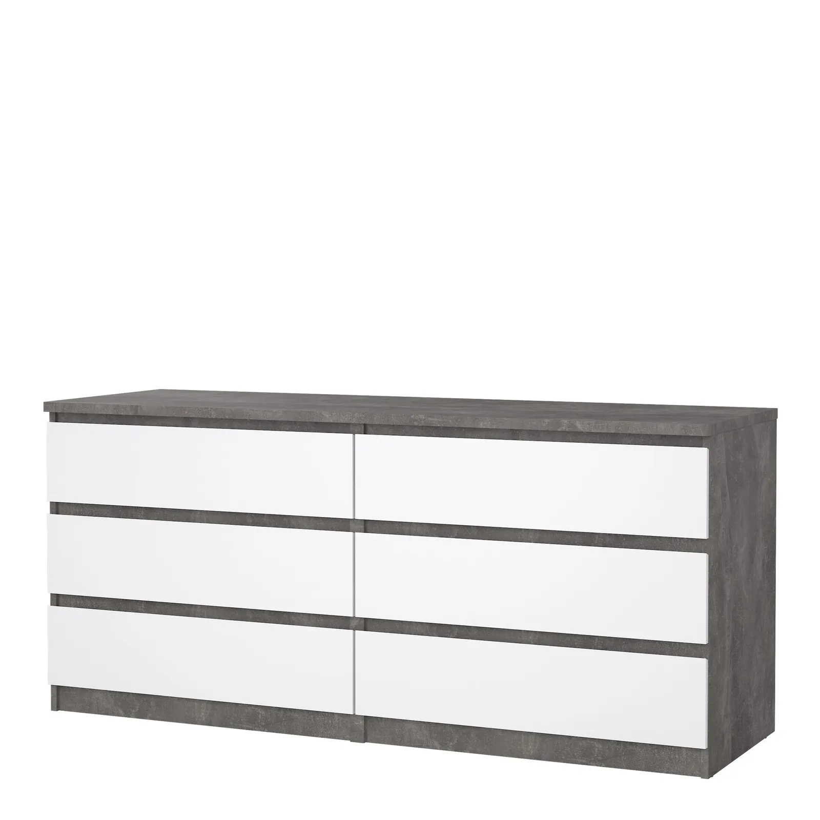 Furniture To Go Naia Wide Chest of 6 Drawers (3+3) in Grey 3