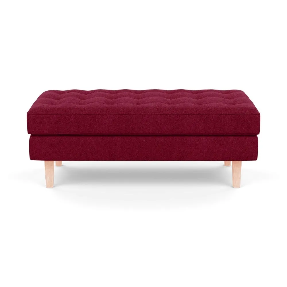 Heal's Hepburn Ottoman St Moritz Wool Red Natural Feet 3