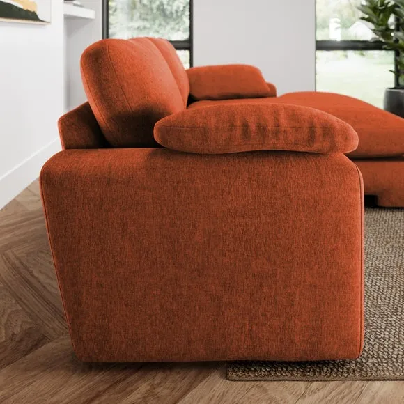 Magnus Vintage Soft Chenille Corner Chaise Sofa 2