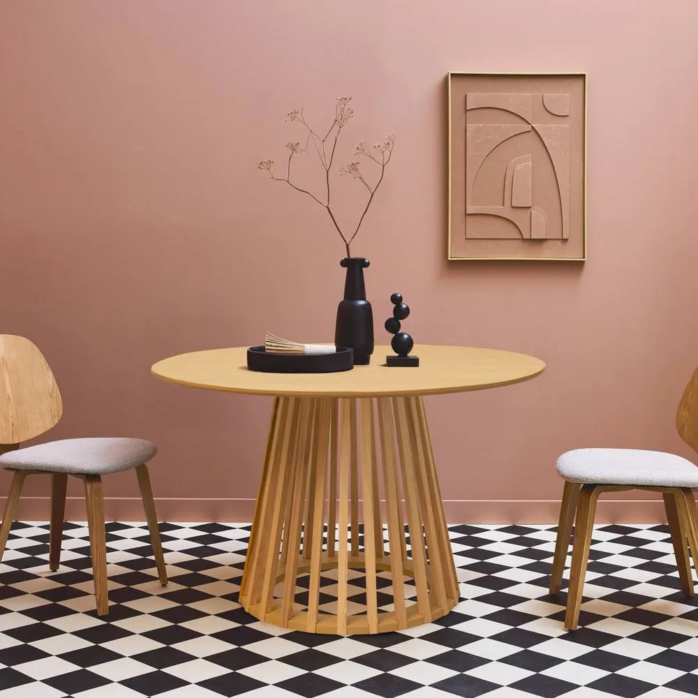sweeek 4-seater wooden-effect dining table with spruce legs in Brown 2