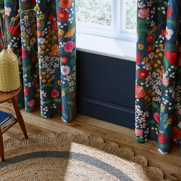 Midnight Garden Blackout Eyelet Curtains 4