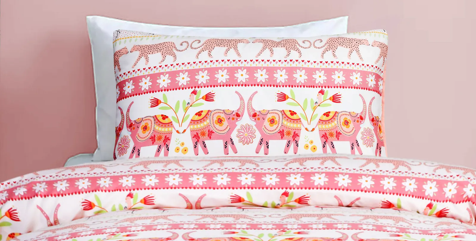 Smart Living Luxury Super Soft Reversible Fashion Flamingo Duvet Set & Pillowcases in Pink 5