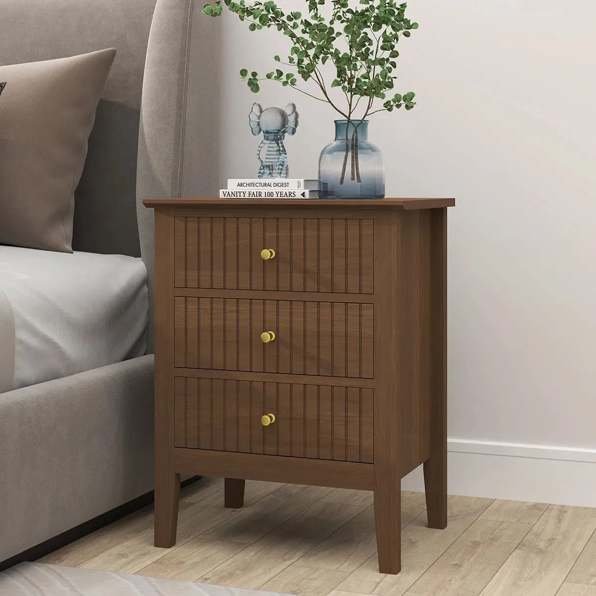 Melody Maison Large Chest Of Drawers & Pair Of Bedside Tables - Hales Dark Wood Range in Brown 6