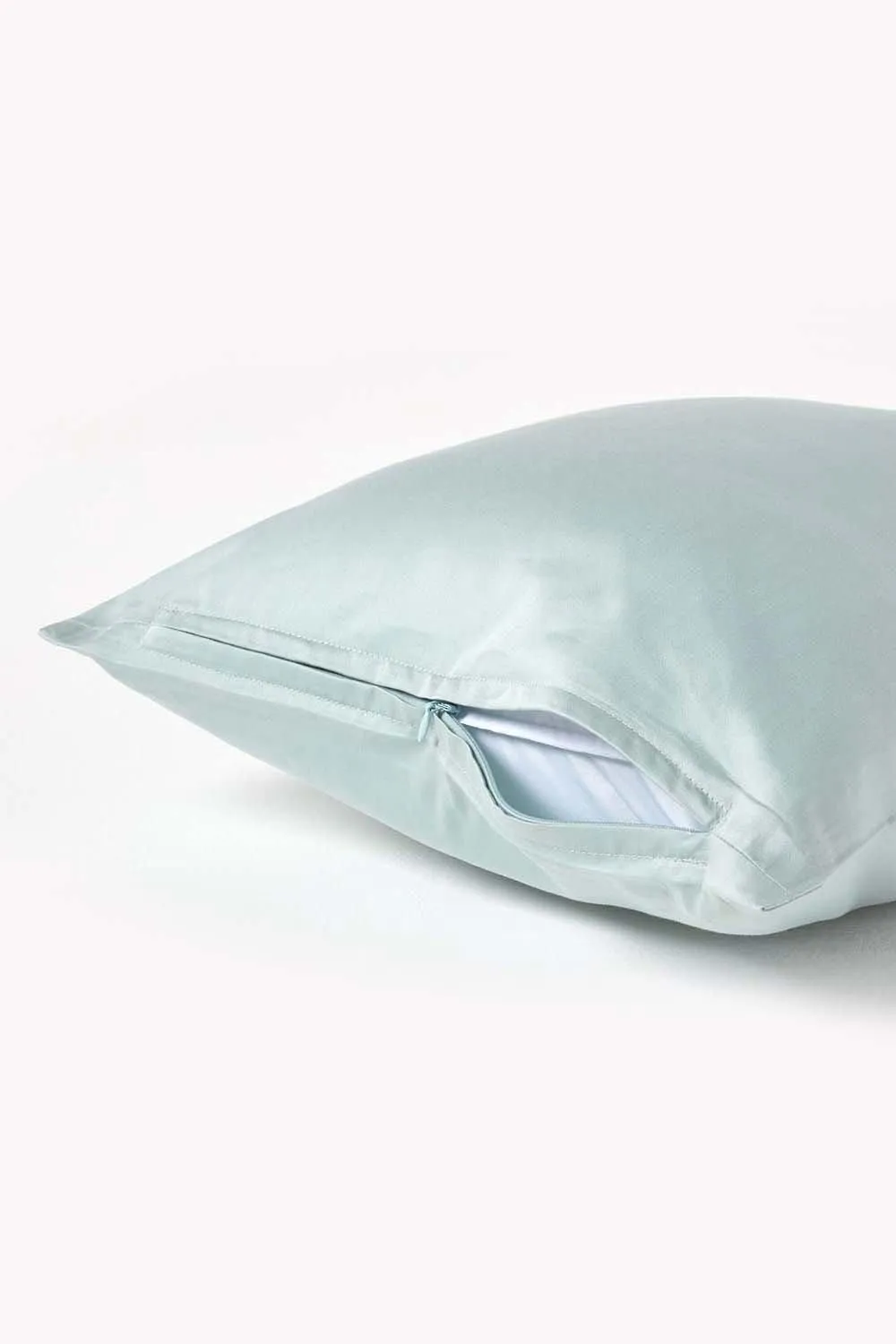 Homescapes Sateen Cotton Continental Pillowcase 400 TC, 40 x 40 cm in Duck Egg Blue 3