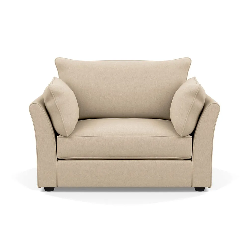 Heal's Tailor Loveseat Brushed Cotton Oat Black Beech Feet