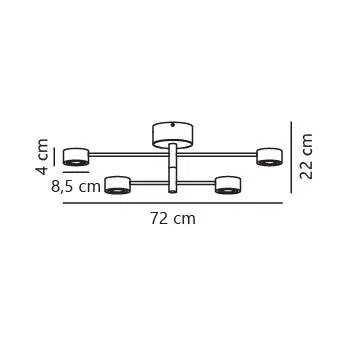 Nordlux 'Clyde Flex 4-Rail' Indoor Spot Light Black Intergrated LED 5