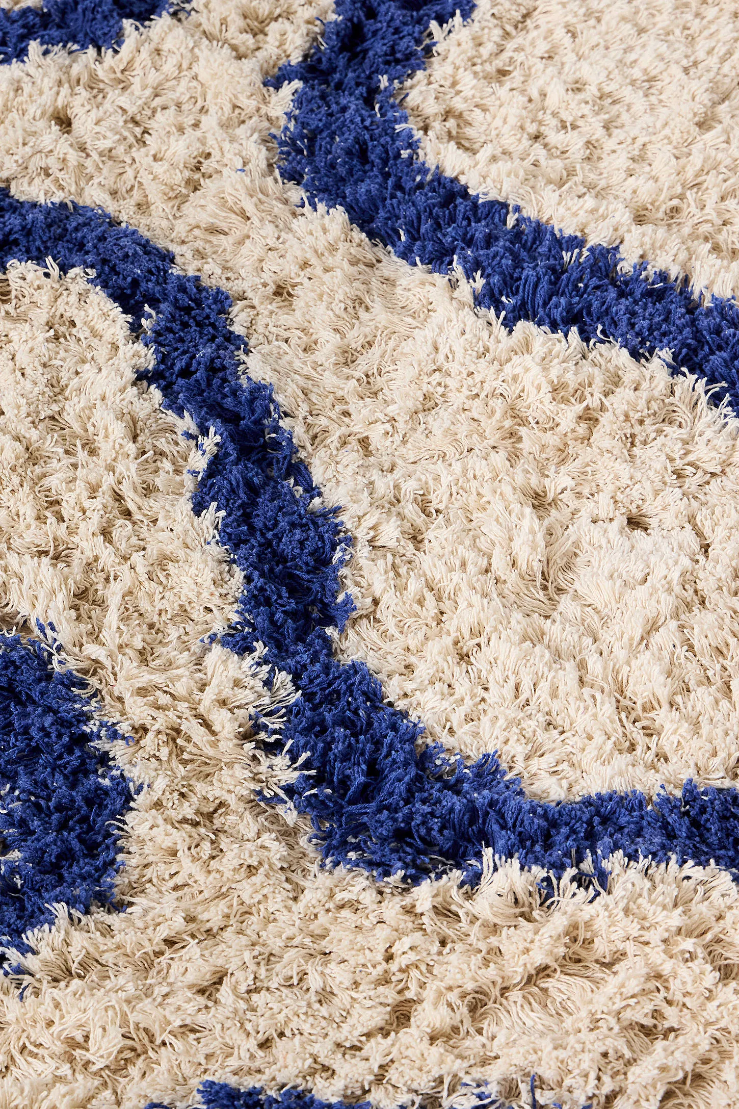 Shaggy Blue Swirl 5x7ft / 150x210cm Rug - Blue 2