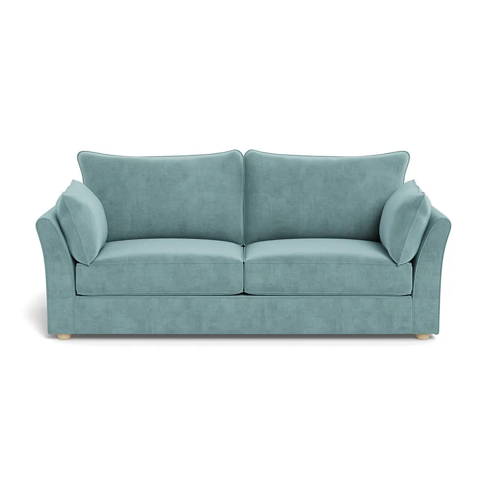 Heal's Tailor 4 Seater Sofa Smart Luxe Velvet Mineral Blue Natural Feet 1