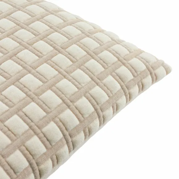 Furn Softie Grid Quilted Cushion Natural 40 X 60Cm, Cream 4