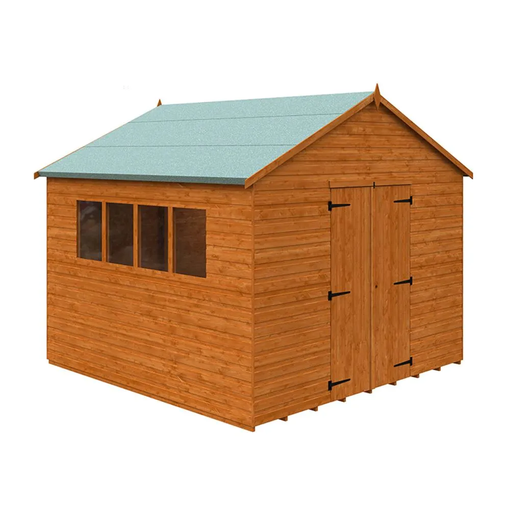 Buttercup Farm 10 x 10 Feet Xl Workshop 12mm Shed - L295 x W295 x H268.5 cm in Burnt Orange