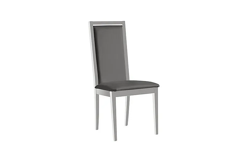 Palazzo Roma Dining Chair in Glossy White - Aquos Dark Grey