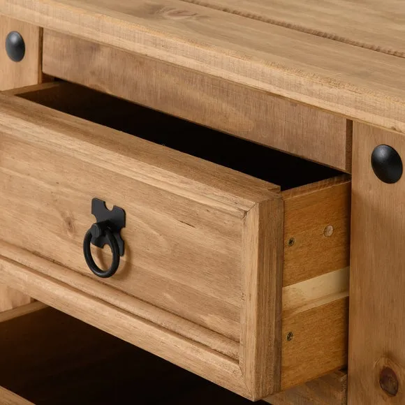 Premiere Corona 3 Drawer Bedside Table, Pine 6