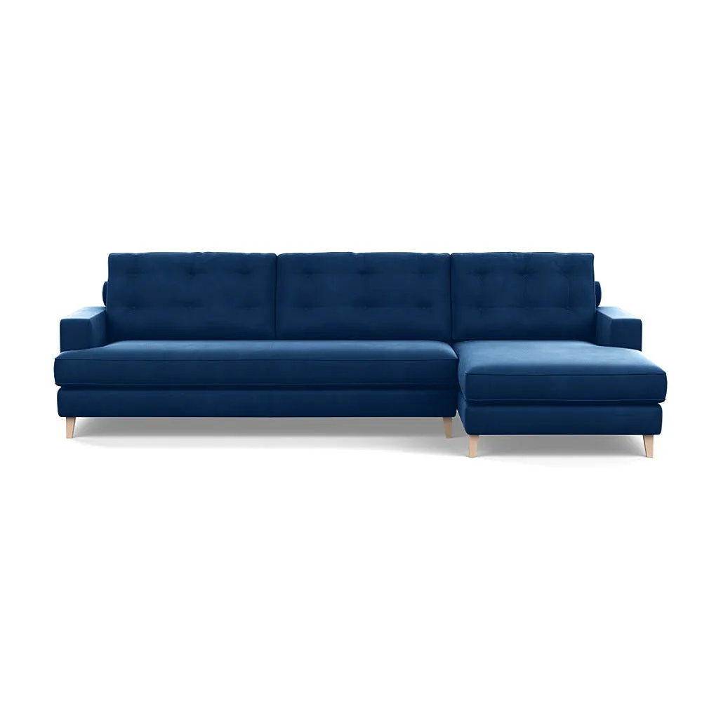 Heal's Mistral Right Hand Corner Sofa Velvet Petrol Natur 1