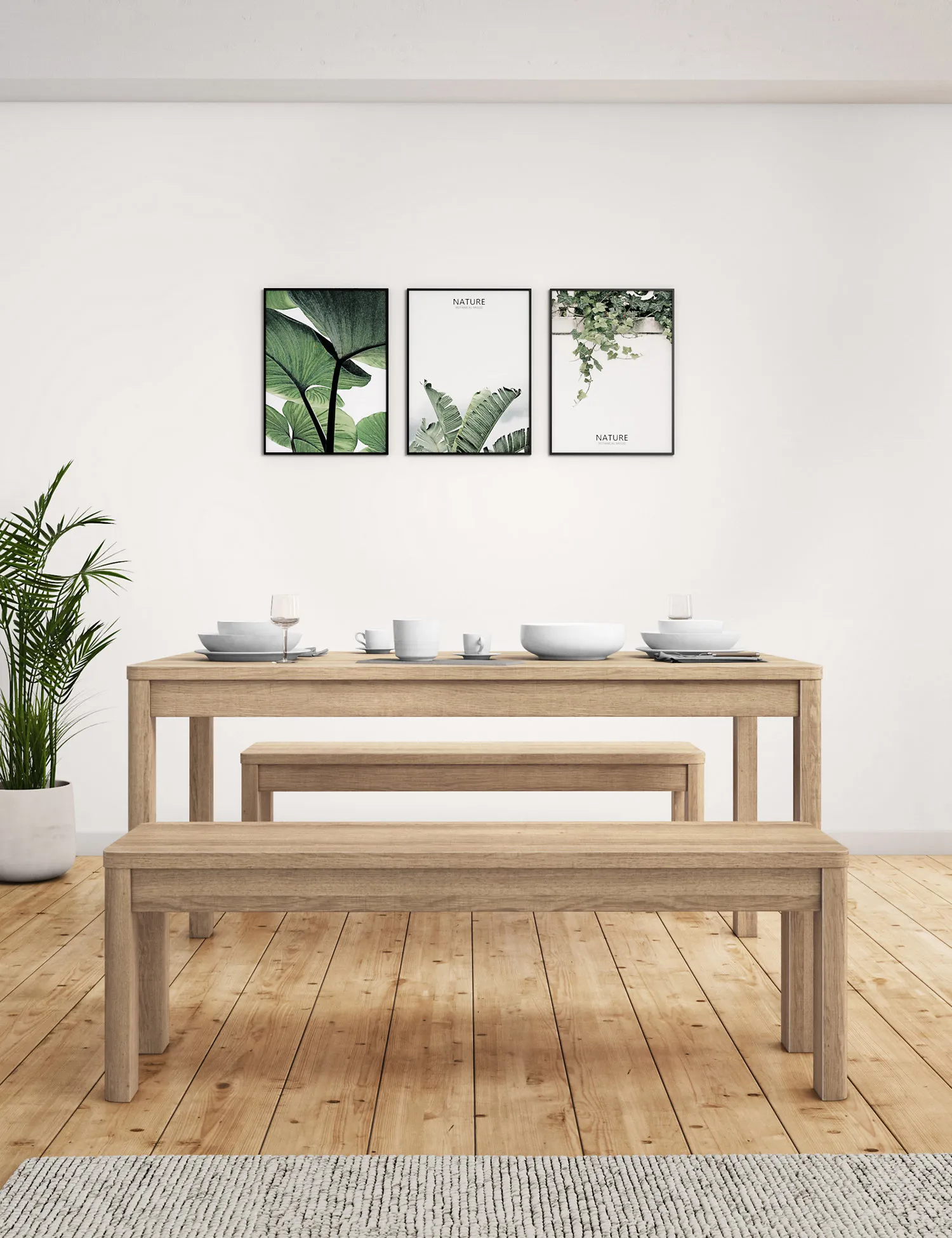 M&S Cora Dining Table with Benches