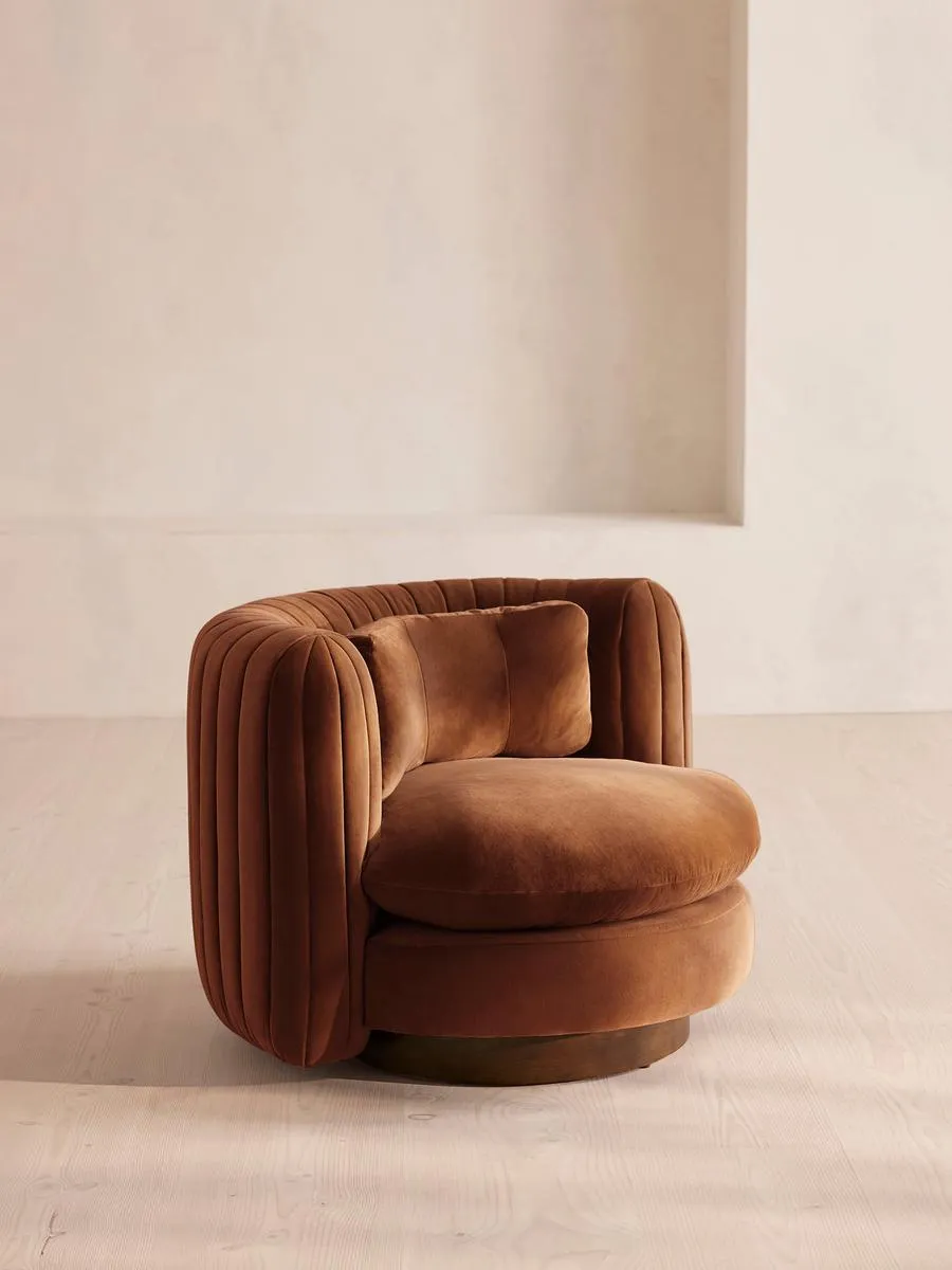 Vivienne Armchair, Velvet, Cinnamon