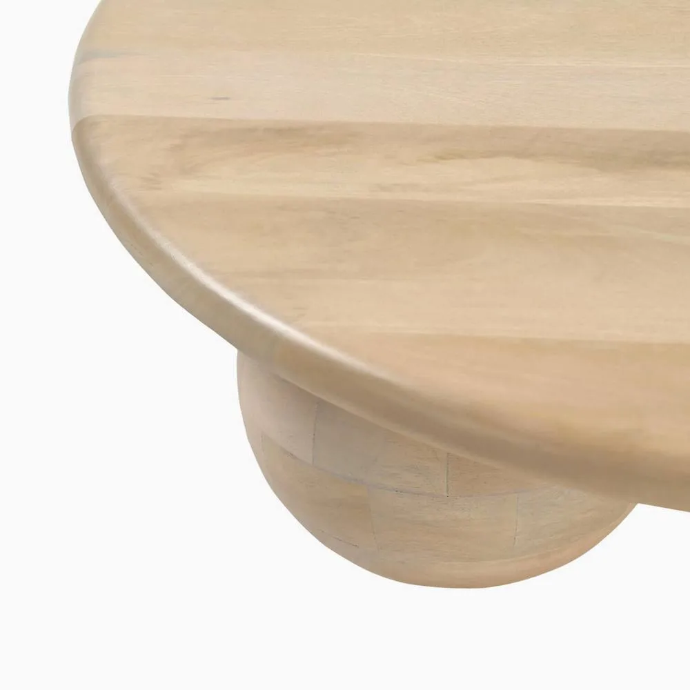 FurnitureboxUK Olympus Round Wood Sphere Leg Coffee Table in Light Brown 6