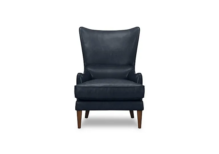 Aspen Leather Wing Chair - Navy - Sofas and Armchairs