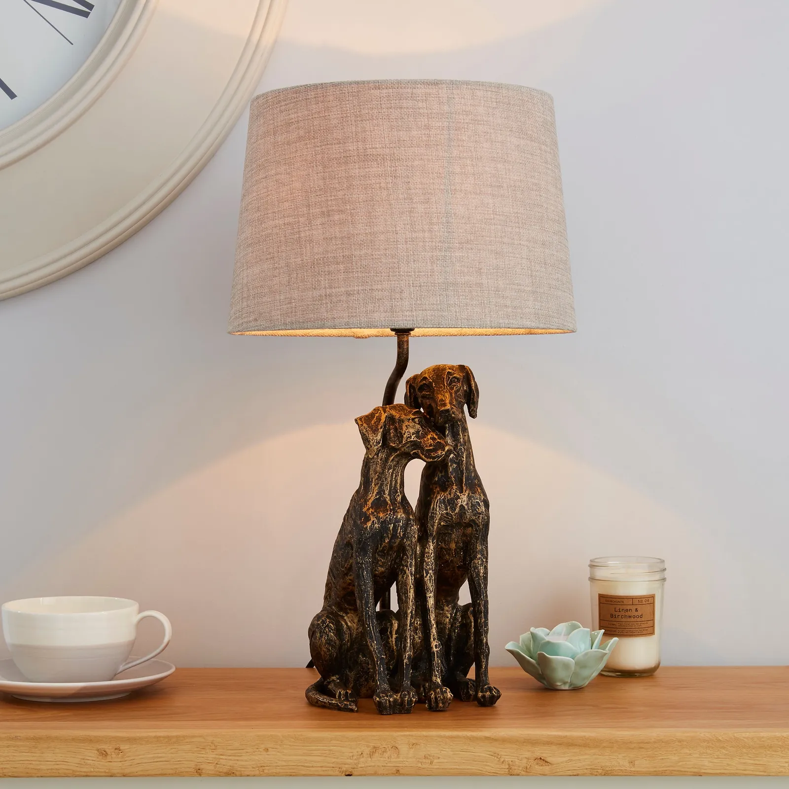 Murphy Dogs Antique Brass Table Lamp Antique Brass