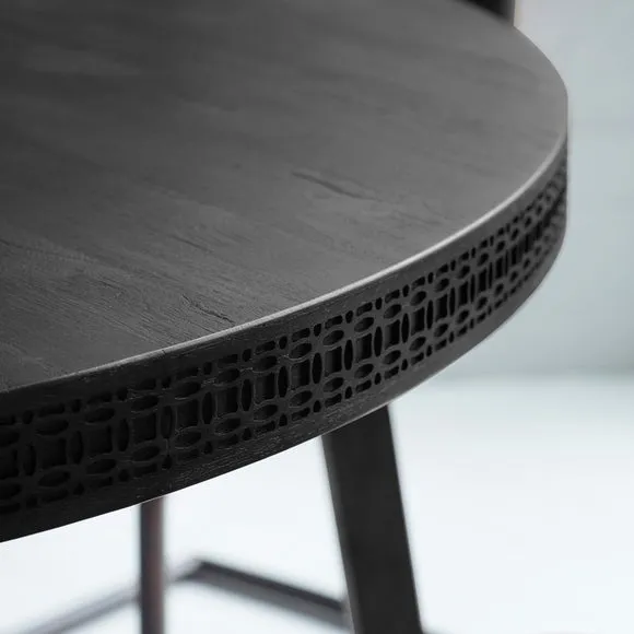 Cantwell 4 Seater Round Dining Table, Mango Wood 2