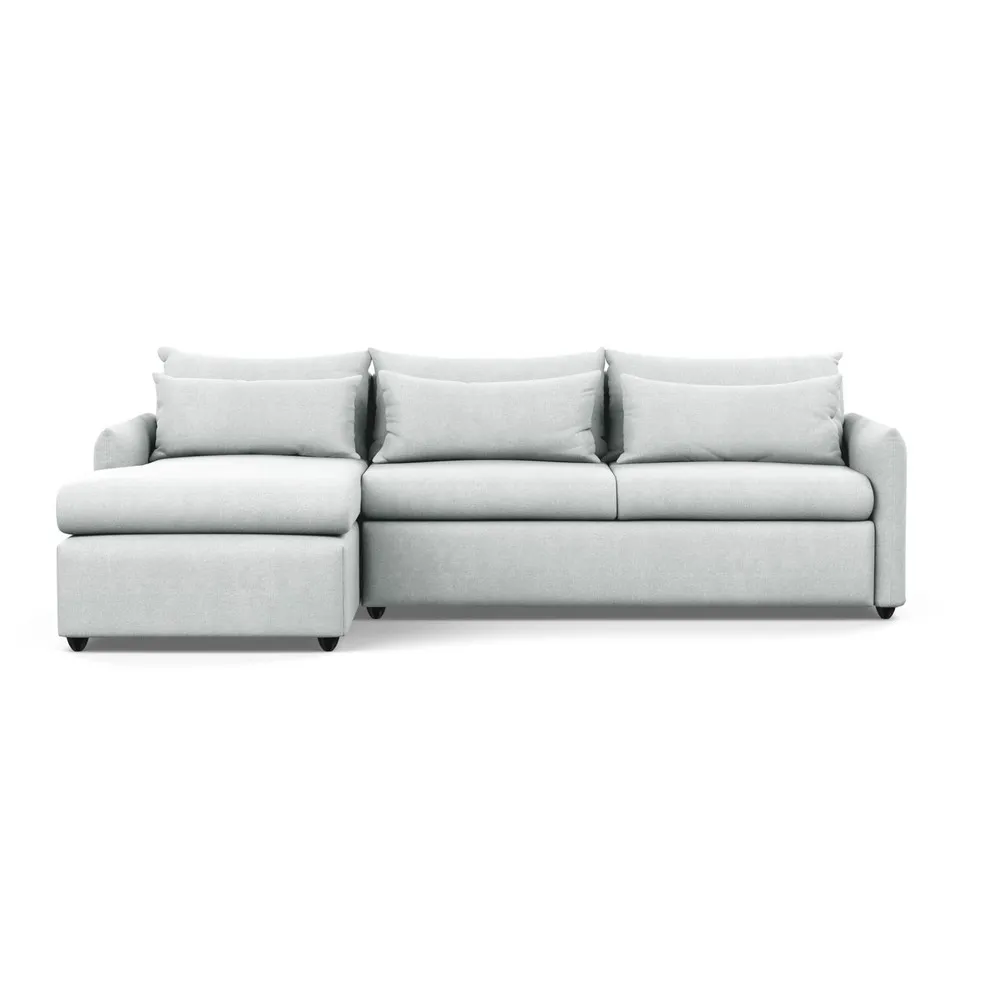 Heal's Pillow Large Left Hand Corner Chaise Broad Weave Tin Black Feet