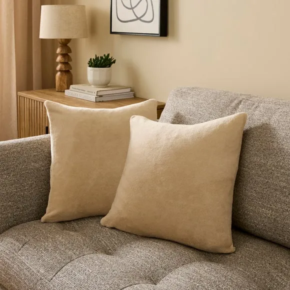 Set of 2 Fleece Square Cushion Covers 1