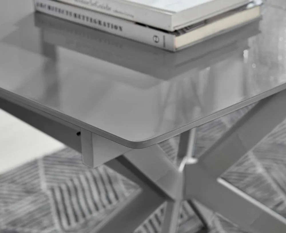FurnitureboxUK Lira 100cm Grey Metal Extending Dining Table & 4 Black Lorenzo Chairs 4