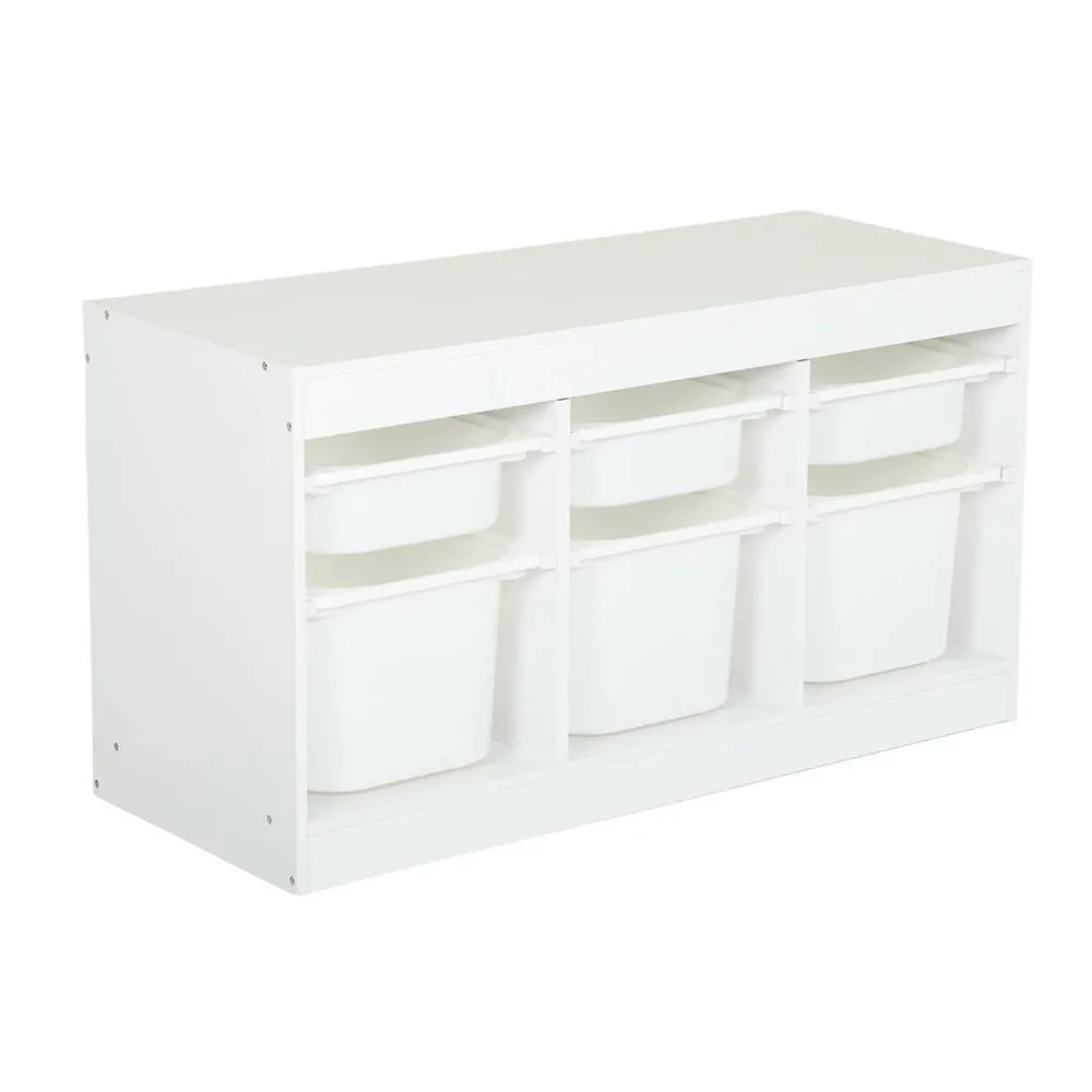 sweeek Children's storage furniture 6 storage bins wood decor in White 2