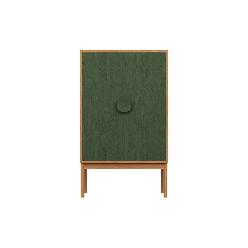 Heal's Tinta Highboard Green Stain Frame Natural Oak Doors 1