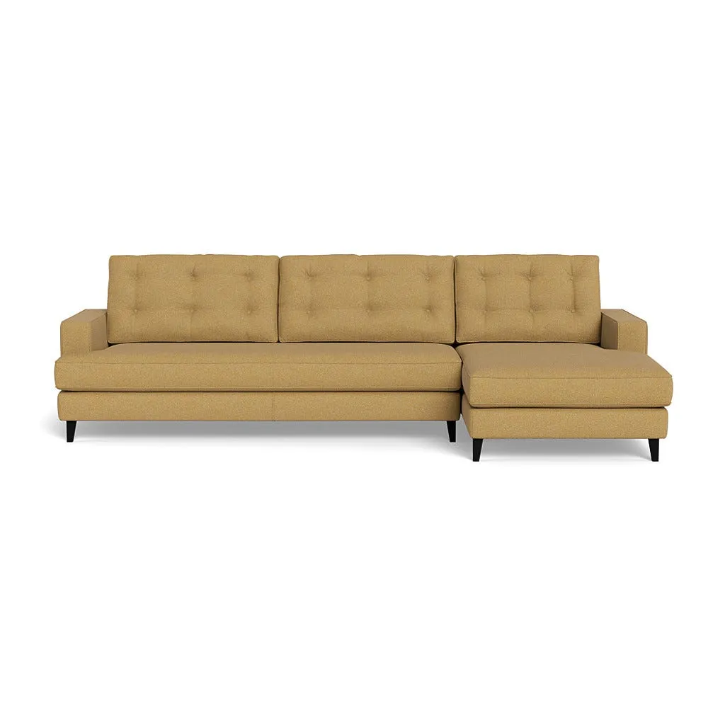 Heal's Mistral Right Hand Facing Corner Sofa Boucle Tweed Citrine Black Beech Feet 2