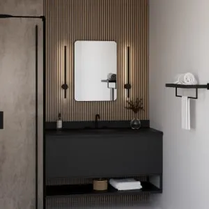 Sensio Leo Black Rectangular Bathroom Mirror - 700 x 500mm 2