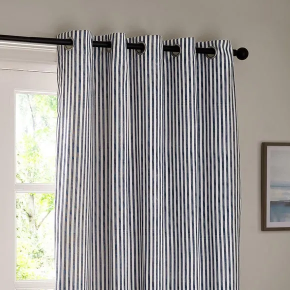 Yard Hebden Striped Eyelet Curtains (Blackout Available) 1