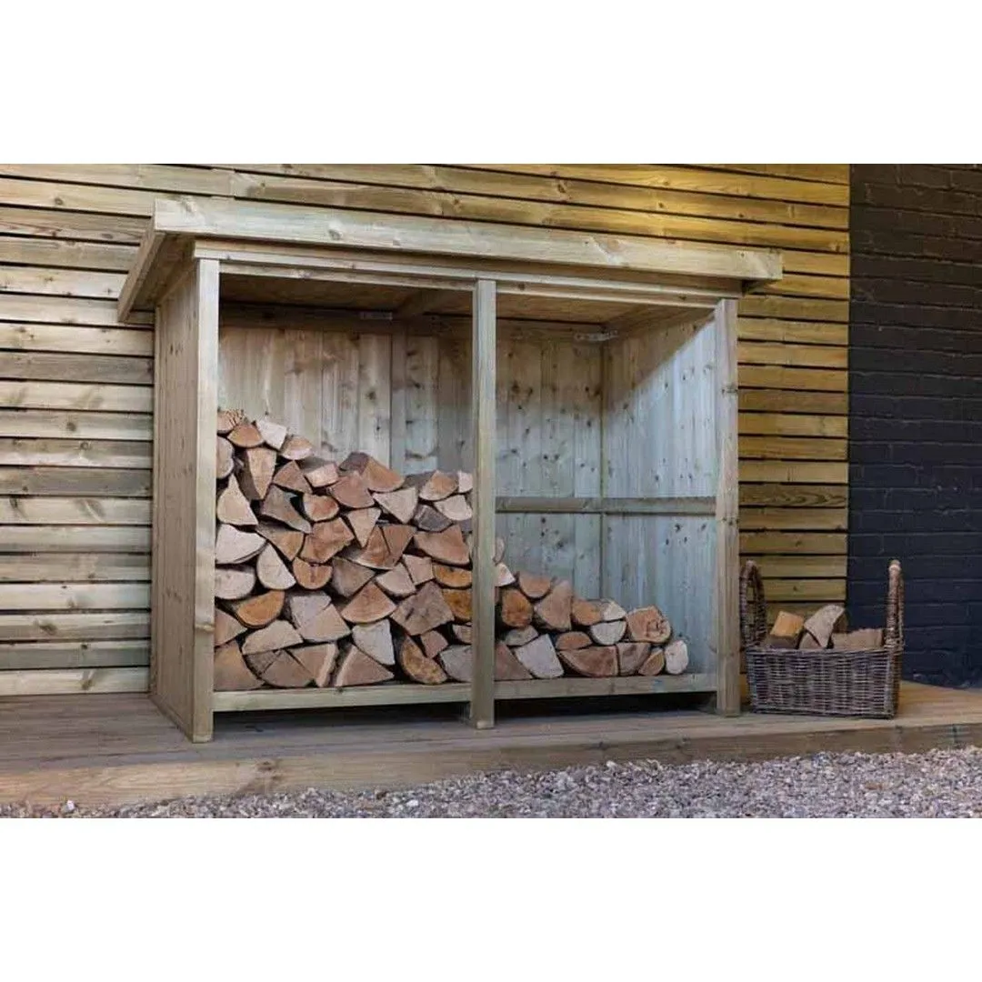 Buttercup Farm Billington Log Store Small - Timber - L96 x W160.6 x H123 cm in Brown