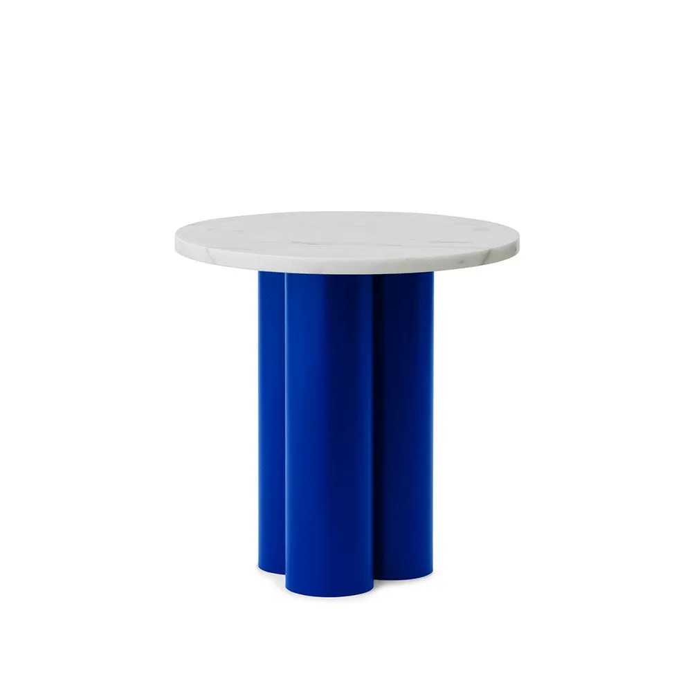Normann Copenhagen Dit Side Table Bright Blue Base White Carrara Top 2