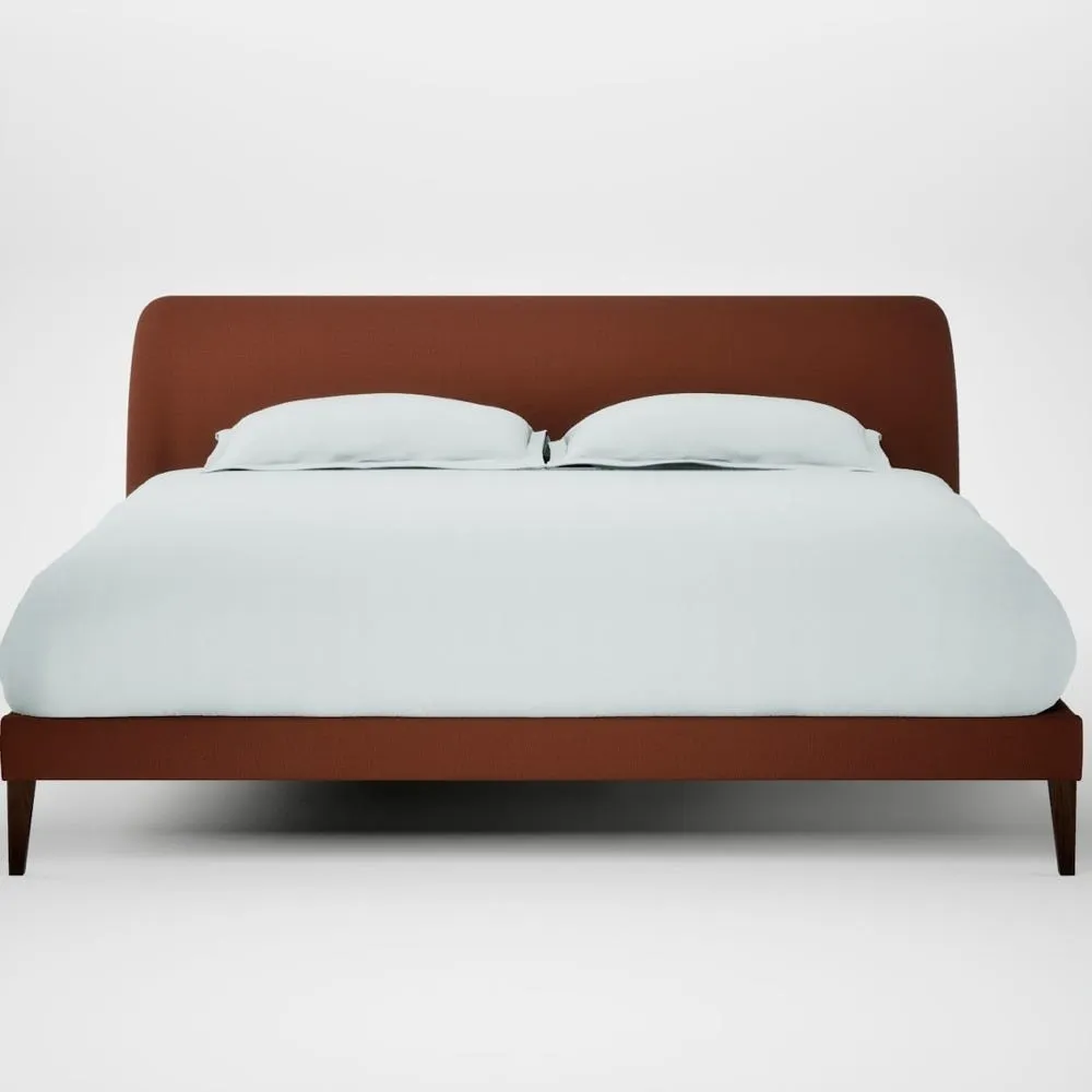 Heal's Wallis Bed Super King Smart Cotton Linen Rust Walnut Stained Feet