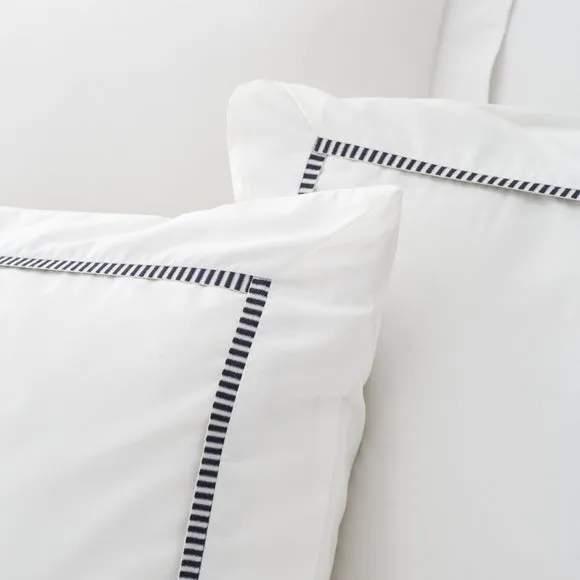 Bianca Contrast Trim 100% Cotton Duvet Cover & Pillowcase Set 4