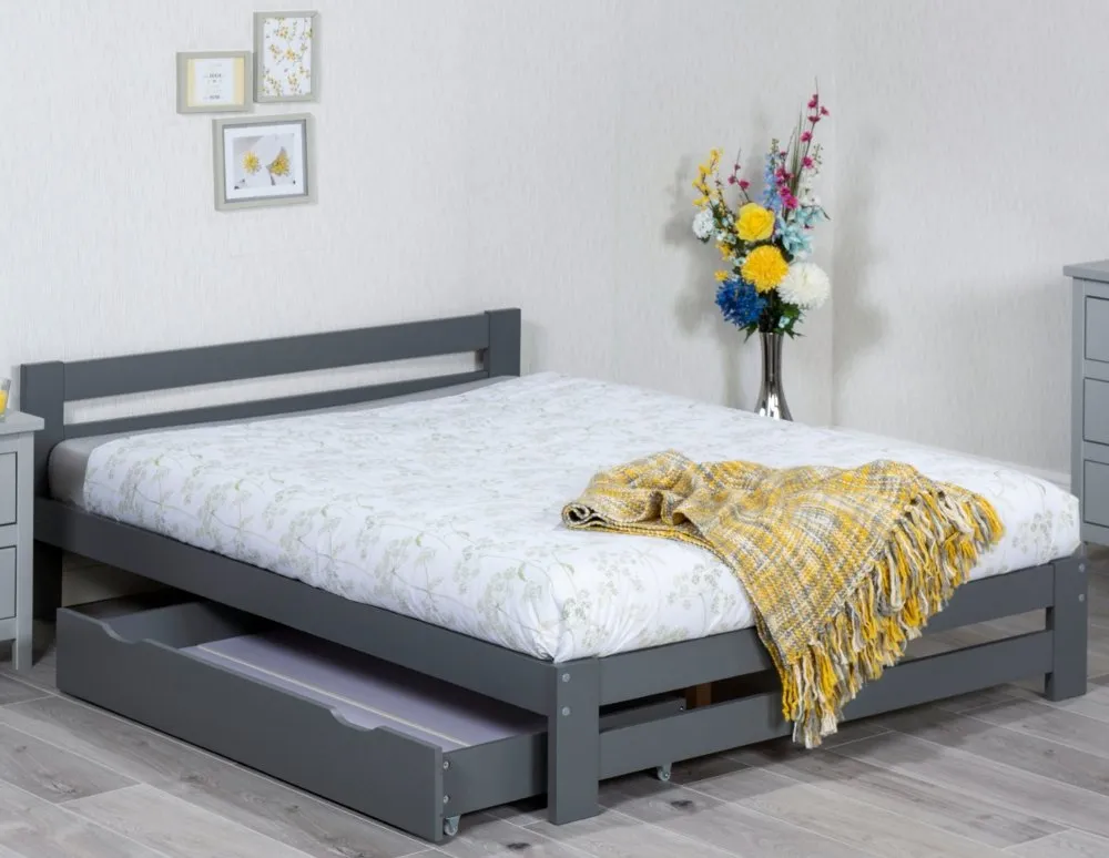 Xiamen - Small Double - Grey - Wood - 4ft - Happy Beds